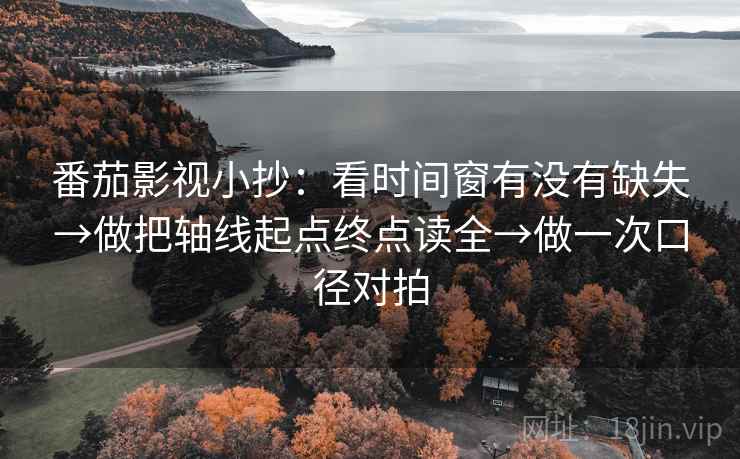 番茄影视小抄：看时间窗有没有缺失→做把轴线起点终点读全→做一次口径对拍
