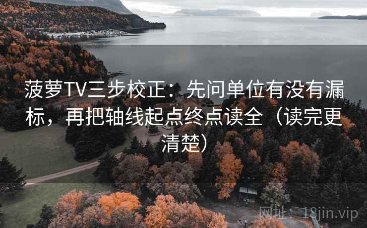 菠萝TV三步校正：先问单位有没有漏标，再把轴线起点终点读全（读完更清楚）