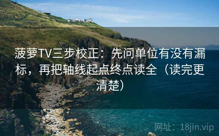 菠萝TV三步校正：先问单位有没有漏标，再把轴线起点终点读全（读完更清楚）