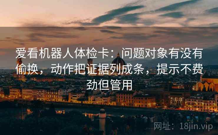 爱看机器人体检卡：问题对象有没有偷换，动作把证据列成条，提示不费劲但管用